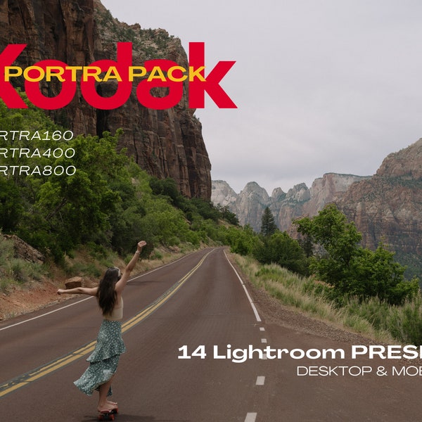 Kodak PORTRA 160, 400, 800 - 13 PRESETS Lightroom Film Look for Desktop & Mobile - Pack esthétique pour influenceurs et photographes