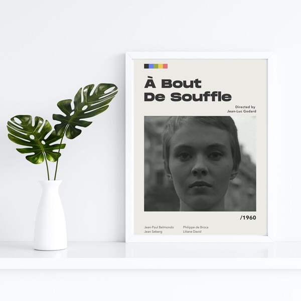 À Bout De Souffle - Poster Digital Download / Vintage Movie Poster / Wall Art Print / Printable Wall Art Print / Film Frame Print