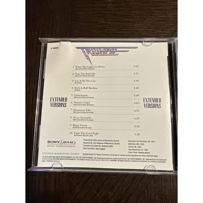 Triumph, Extended Versions by Triumph (CD, 2006) Sony Heavy Rock Canadian image 5