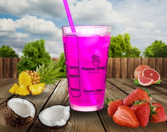 Receta de bebida personalizada Vaso Cuatro recetas - Personalizar, verter, mezclar y disfrutar - Perfecto para bar en casa, camarero, regalos - Hacer que las bebidas mixtas sean fáciles