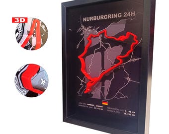 Nurburgring Nordschleife 3D Track Art | Framed Motorsport Wall Decor