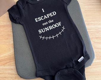 Fun Cute Bodysuit Celebrating C-Section Mamas and Babies, Sunroof Baby, New Baby Gift, Celebrate All Births, Escaped Out The Sunroof
