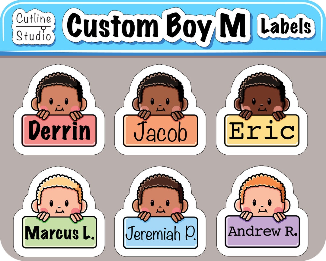 Customizable Boy M Name Tags Daycare Labels Personalized Etsy