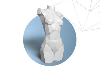 Papercraft 3D FRAUEN KÖRPER Vorlage Skulptur pepakura Papier Mädchen Low-Poly Hochzeit Dekor Loft Home Office pdf DIY-Vorlage Schönheitsladen Salon