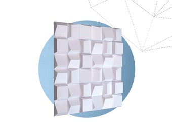 Papercraft 3D INSTALLATION SQUARES 3 version templates pepakura low poly paper sculpture DIY for home and office pattern mosaic wall decor