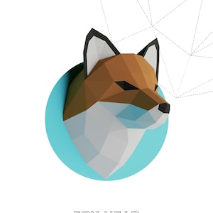 Papercraft 3D FOX HEAD TROPHY Low Poly Paper Sculpture Diy - Etsy