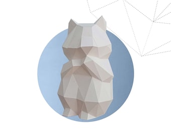 Papercraft 3D HAMSTER Low Poly Paper Sculpture DIy regalo Decoración niños animal hogar loft y oficina pepakura patrón plantilla arte poligonal