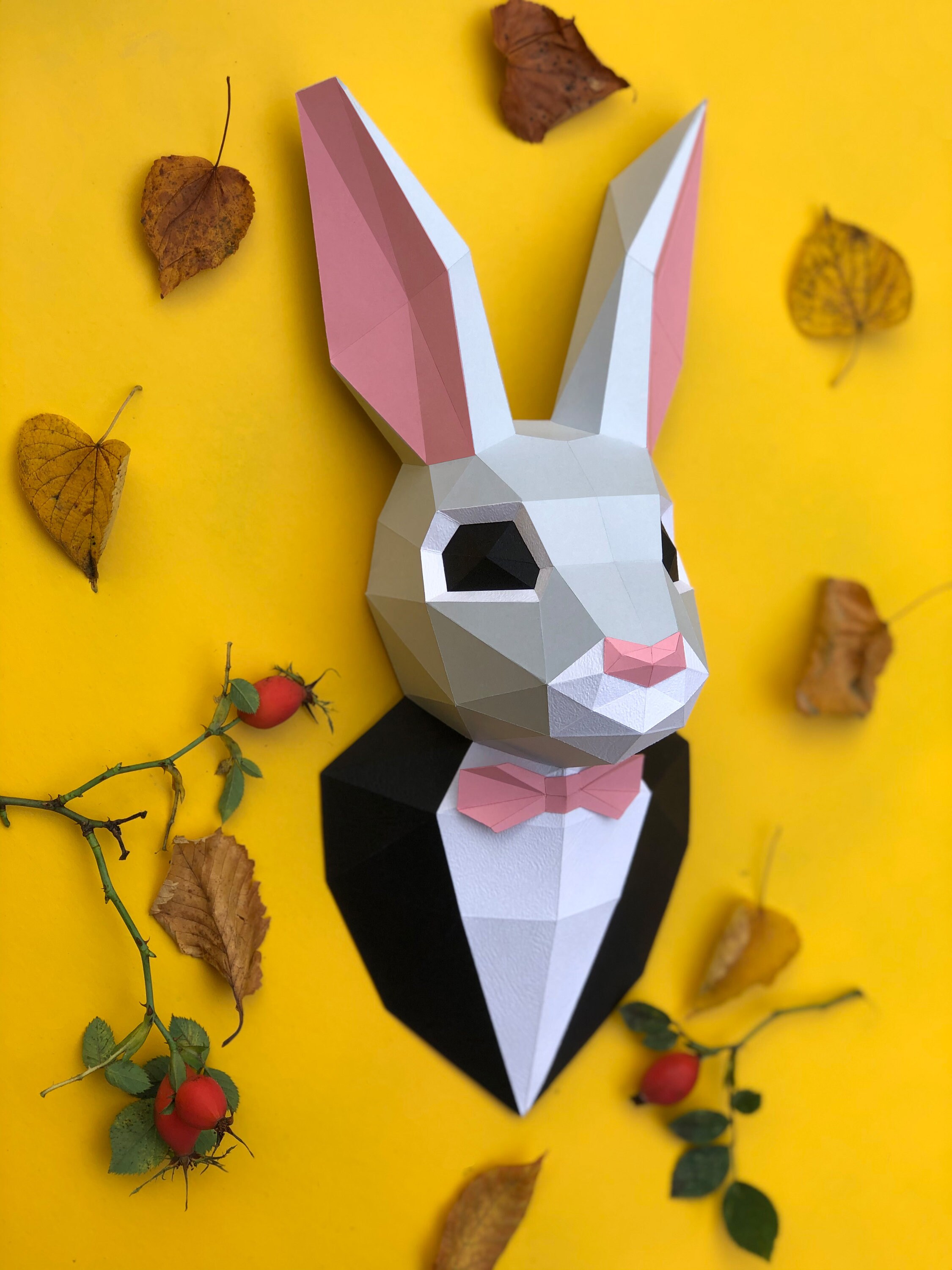 Papercraft 3D RABBIT BUNNY in SUIT Pepakura Low Poly Paper - Etsy