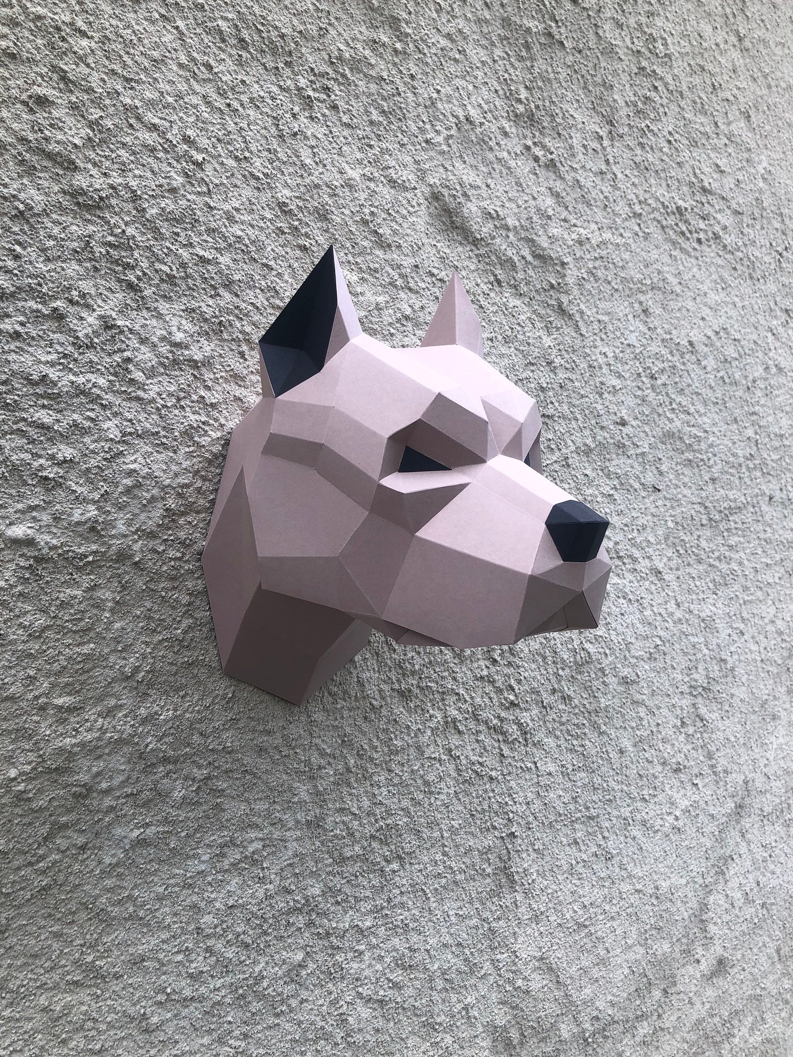 Papercraft 3d PITBULL DOG HEAD Low Poly Paper Sculpture Diy - Etsy