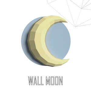 Papercraft 3D MOON+ Bonus STARS Pepakura Pattern 2 Files of the Wall ...