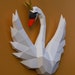 Papercraft 3D SWAN WITH CROWN mirror Version Pepakura Pdf Template Low ...