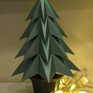 Papercraft 3D CHRISTMAS TREE in Pot NEW Year Party Decor Pepakura Low ...