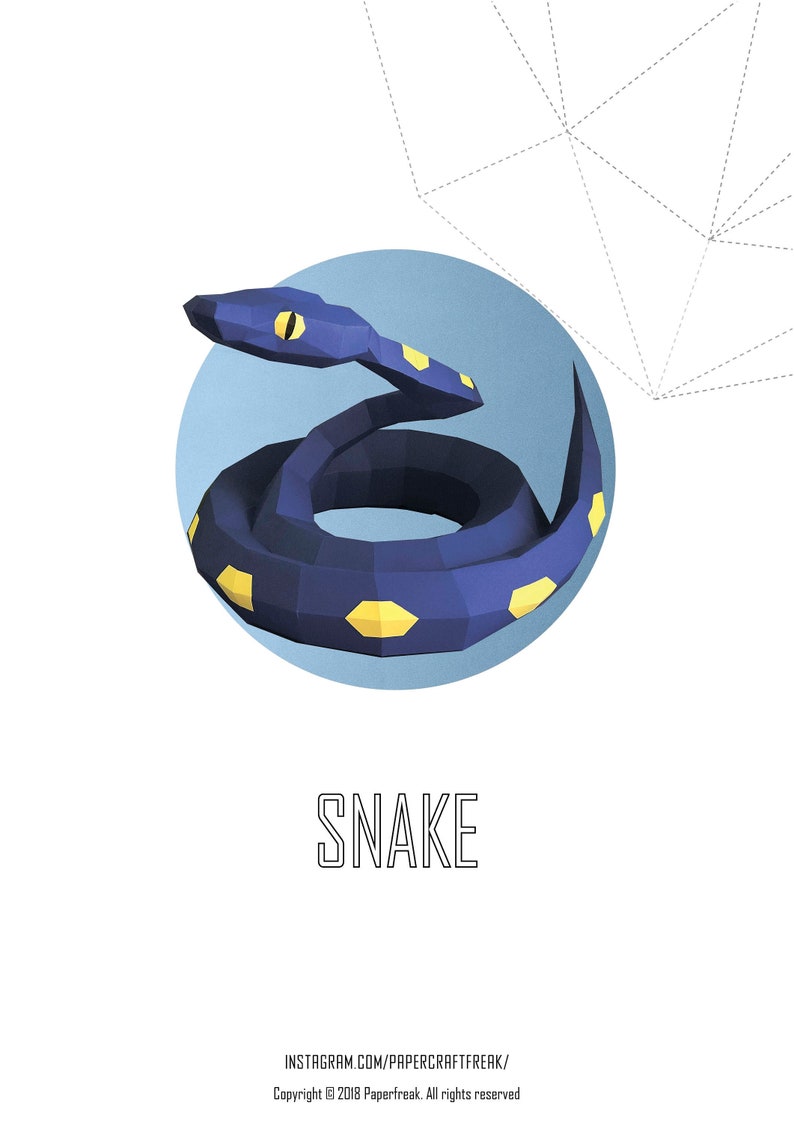 Papercraft 3d SNAKE 3D Python VIPER Low Poly Paper Sculpture - Etsy Canada