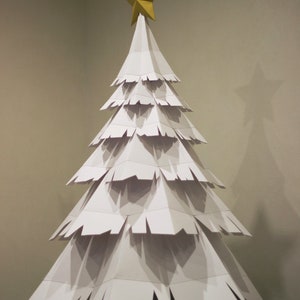 Papercraft 3D CHRISTMAS PINE TREE New Year Party Decor Pepakura Low ...