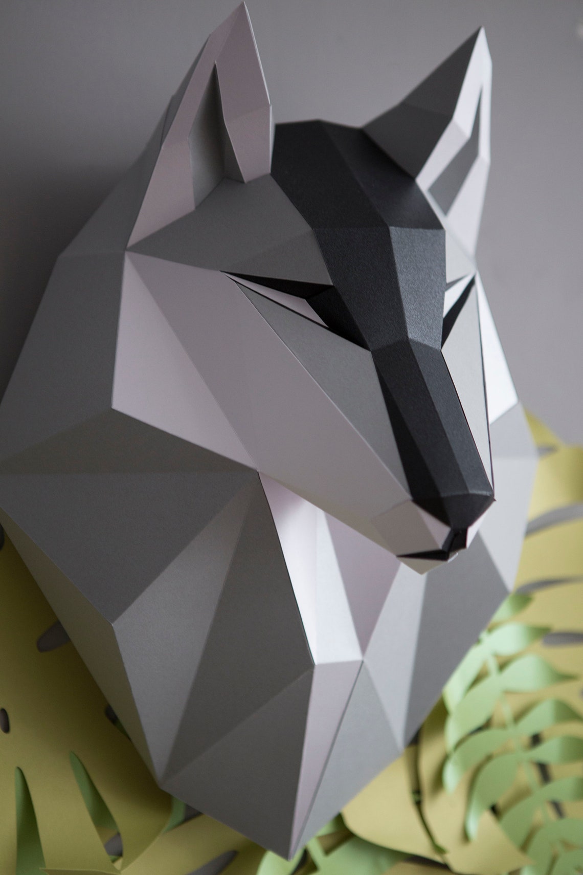 Papercraft 3D WOLF HEAD Pepakura Low Poly Paper Sculpture DIY | Etsy UK