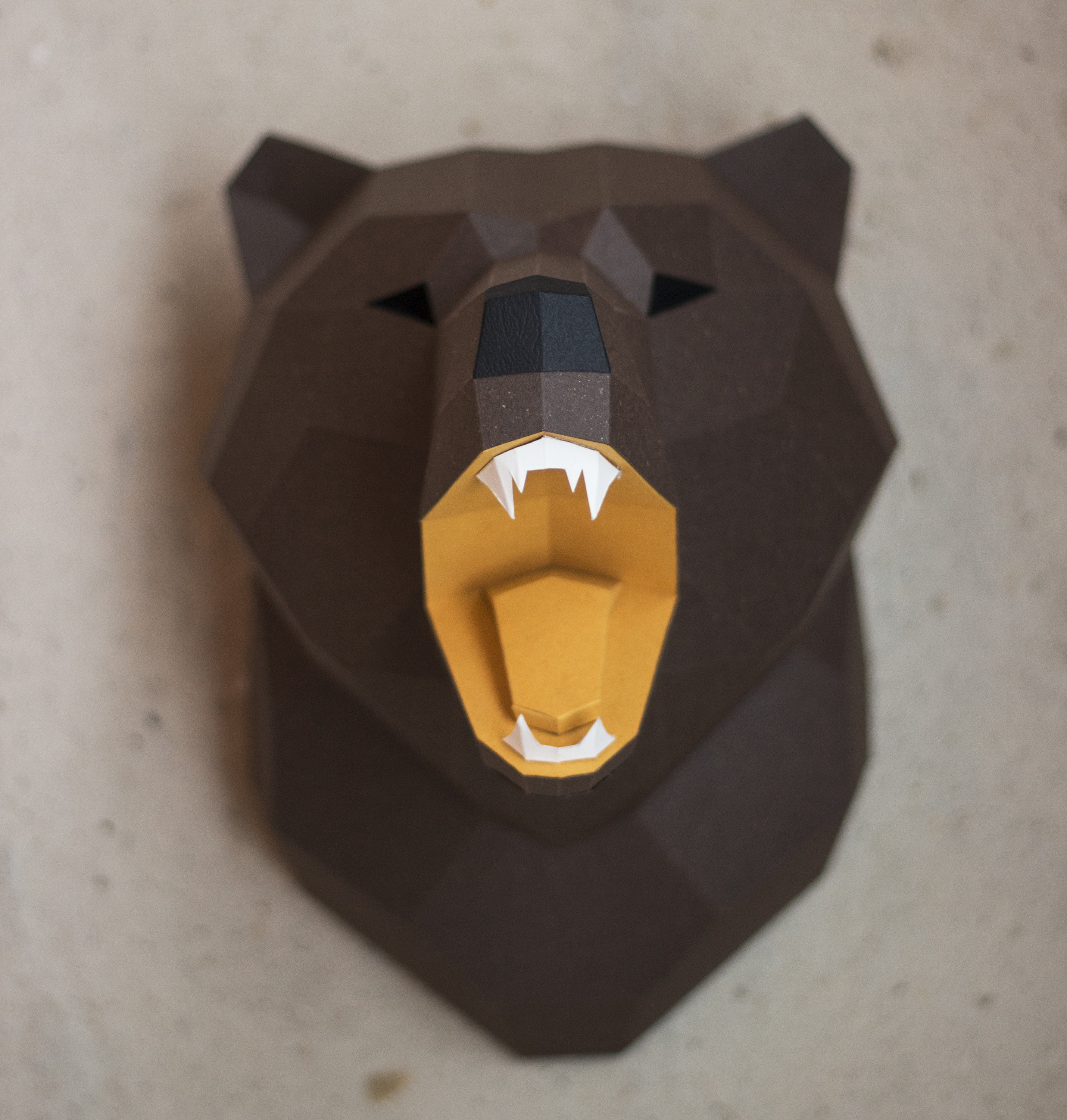 Papercraft 3D BEAR TROPHY HEAD Pepakura Pdf Template Low | Etsy