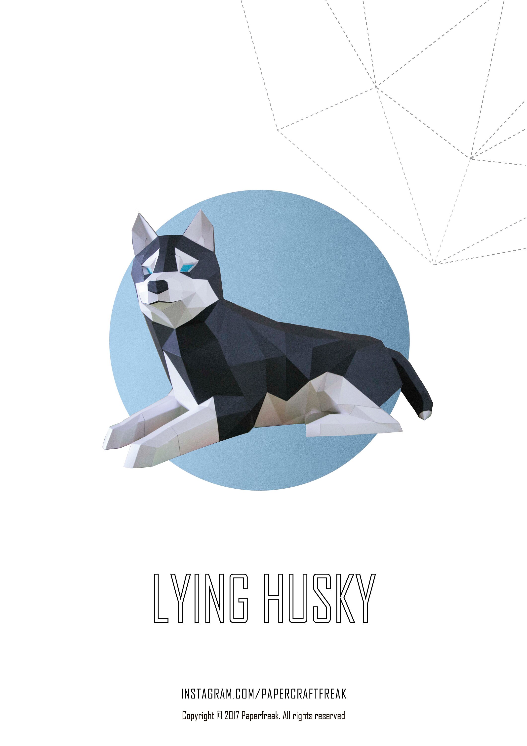 Papercraft 3D 3 HUSKY PACK DOG Puppy Pepakura Pdf Template Low - Etsy