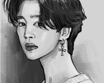 BTS Jimin Digital Art Print digital Download A4 Sizing - Etsy