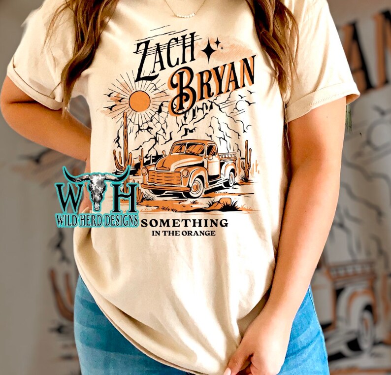 Zach Bryan Shirt, Farm Truck, Something In The Orange,l, Country Music, Concert Texas Country | Bleached Graphic Shirt/ serap/ Wetzel/ 