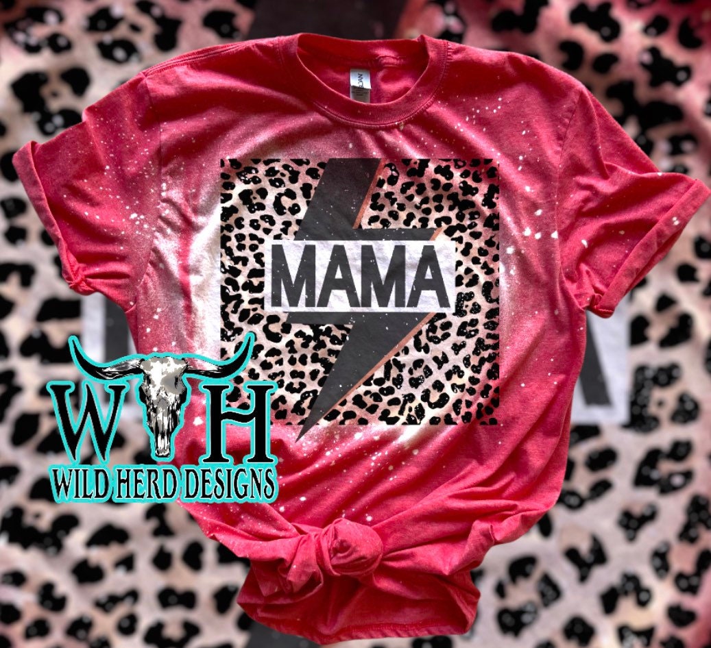 Leopard Mama Shirt Mama Bear Rock Retro 