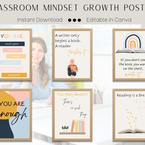 Classroom Growth Mindset Editable/printable Posters, Classroom Decor ...