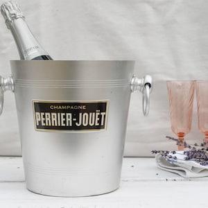 Vintage Französische Werbung Perrier Jouet Champagner eimer Eiskühler - Sammlerstück - Wohndekor Barware Vase Utensilien Halter