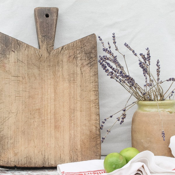 French Vintage Thick Wood Bread Cutting Board Butcher Board Cheese Board - Kitchen farmhouse decor cheese plate