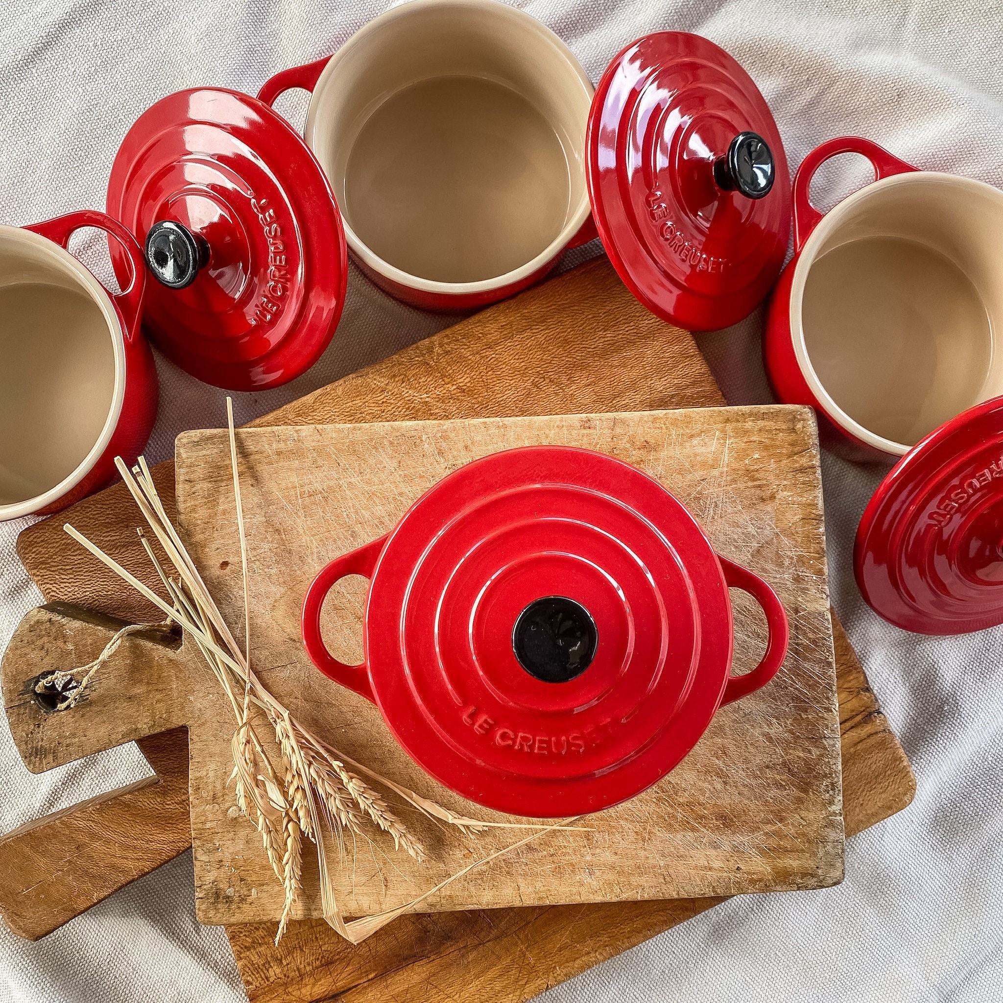 Le Creuset Les Céramiques mini cocotte set 10cm orange-red