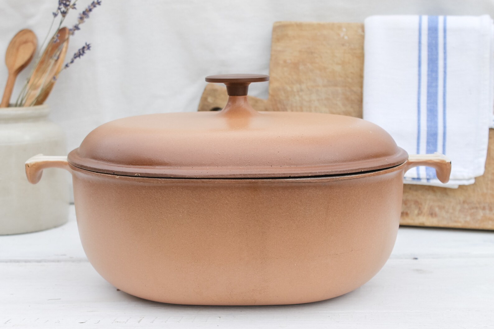 1970 vintage LE CREUSET la MAMA pot ENZO MARI design | #22501231