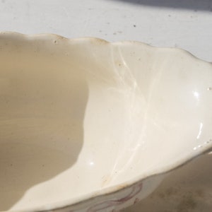 French Vintage Limoges Porcelain Gravy Boat, Sauciere, Sauce Bowl Signed antique china tableware Earthenware serving dish rustic bowl image 4