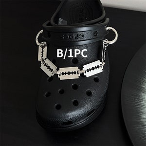 Shoe Chain Charm, Punk Hiphop Stye Cool Strap Chain Decoration Rivet Clog Wedges Charms Accessories Shoe Buckles Fit for Sandals Gift B