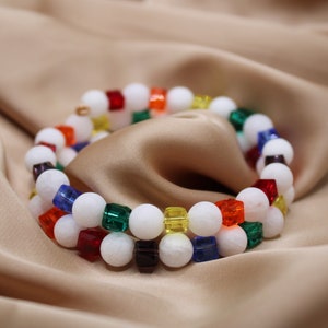 Pulsera del orgullo LGBTQIA / Joyas de la bandera del arco iris / Regalo de salida / Pulsera aliada