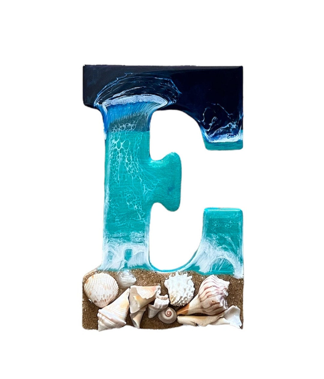 Beach Letter. Custom. Beach Themed Letter for Wall Beach Etsy