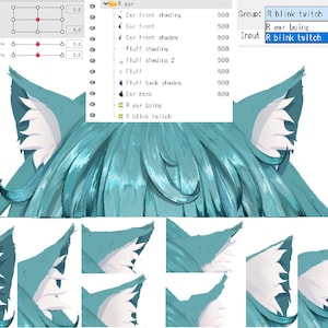 Fancy Fluffy Ear Rigged for Live2D Vtube model become a cat boy or cat girl