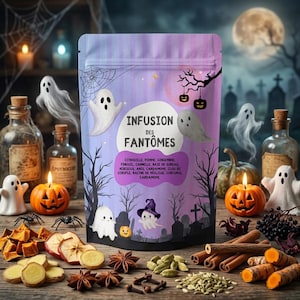 Thé des Fantômes - Infusion d'Halloween BIO à la Citrouille | Thé d’Halloween | Tisane Automnale