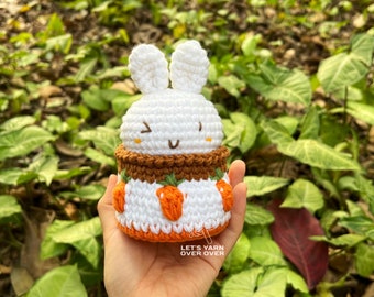 Easter Bunny-In-Carrot-Basket PDF Pattern | Carrot Basket with a Bunny Lid | Cute Crochet Basket Pattern for Easter | Easter Home Decor