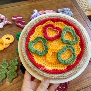 Crochet Pattern Crochet Pizza Play Set Pepperoni Shrimp Ham Octopus Bacon Anchovy Bell Pepper Onion Mushroom Broccoli Chili Basil Arugula image 5