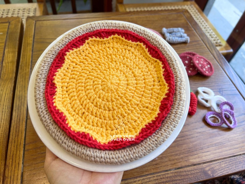 Crochet Pattern Crochet Pizza Play Set Pepperoni Shrimp Ham Octopus Bacon Anchovy Bell Pepper Onion Mushroom Broccoli Chili Basil Arugula image 6