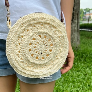 Motif numérique | Boho Crochet Bag Messenger Sac rond Boho Style Crossbody Bag
