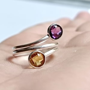 9.25 sterling silver ring, Multi stone ring,Handmade Silver jewelry