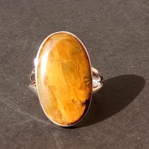 Natural Tiger&#39;s Eye Handmade Ring in 925 Sterling Silver, Available in all Sizes, Tiger&#39;s Eye Ring, Gift Ring, Promise Ring,Anniversary Gift