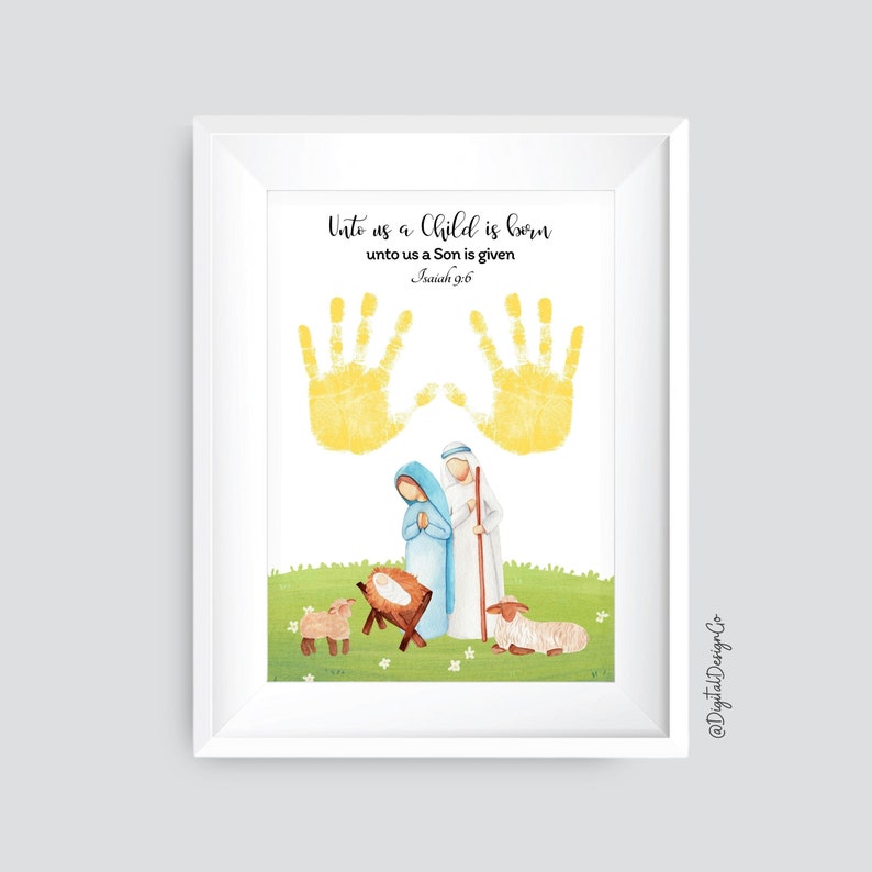 Jesus Nativity Handprint Art Craft Christian Craft Christmas Etsy