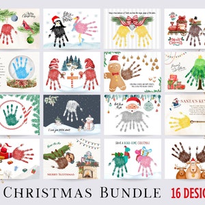 Christmas Handprint Art Craft Bundle, Xmas Handprint Craft, Kids Baby Toddler, School Activity, Gift, Memory Keepsake, DIY Card, Printable,