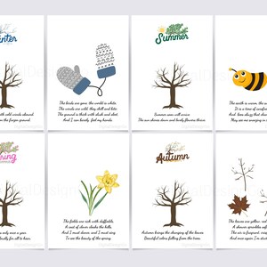 Seasons Handprint Art, Tree, Poem, Four Seasons Craft for Toddler, Prek ...