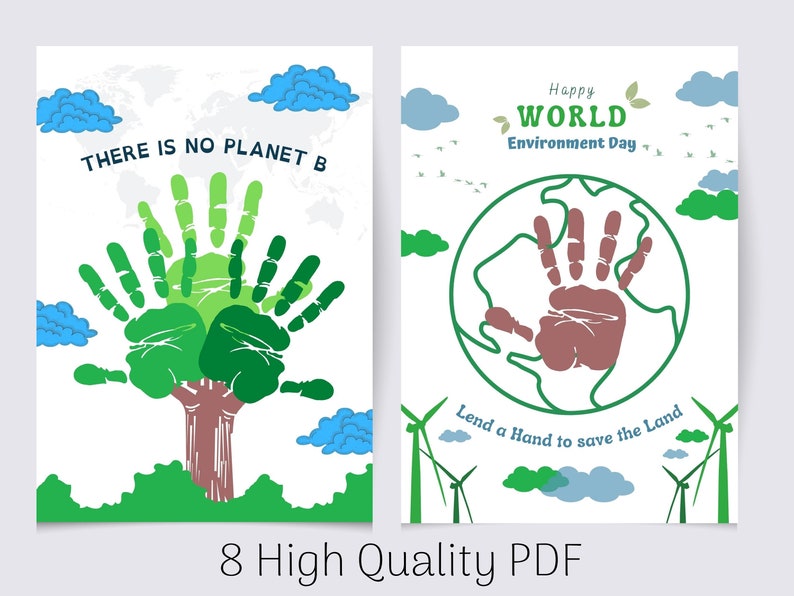 World Environment Day Handprint Craft Earth Day Art for Kids Etsy