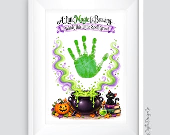 Watch This Little Spell Grow, Halloween Handprint Art Craft, Kids Baby Toddler, DIY Keepsake