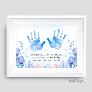 Daddy Poem, Father&#39;s Day Handprint Art, Dad Birthday Gift, Kids Baby Toddler, Memory Keepsake, Gift for Dad, DIY Card, Printable Decor