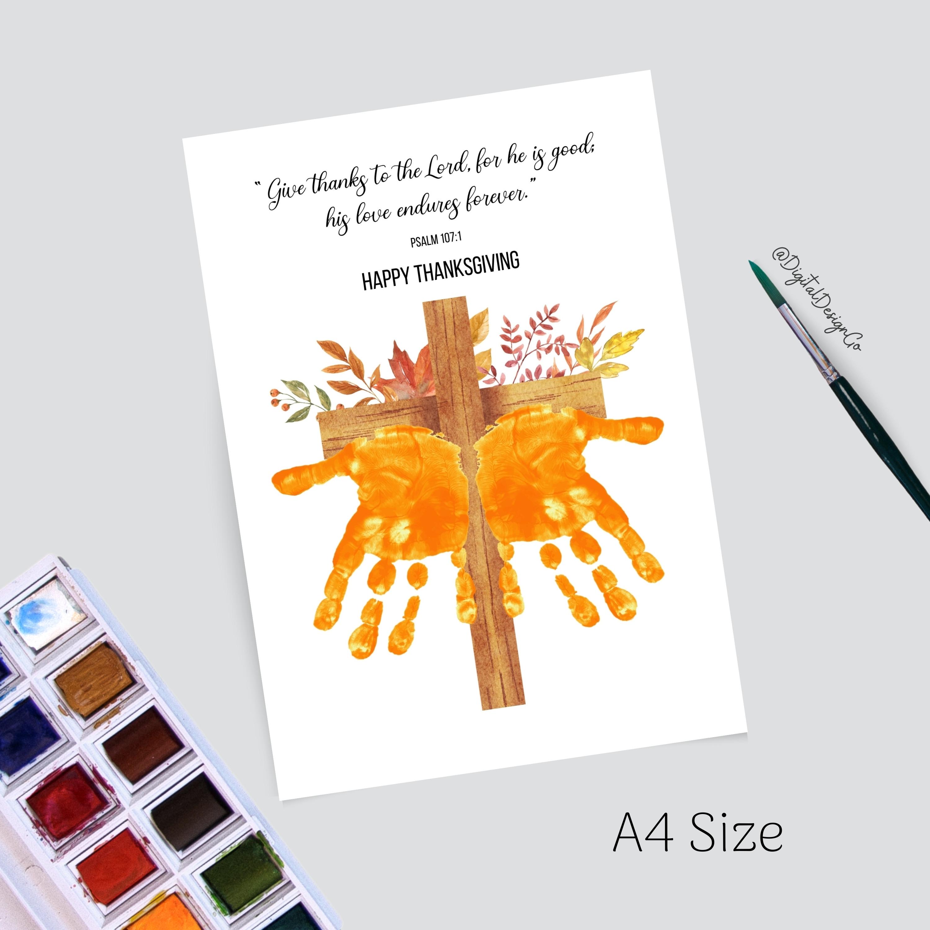 Thanksgiving Handprint Art / Cross Handprint Craft / Christian Jesus ...