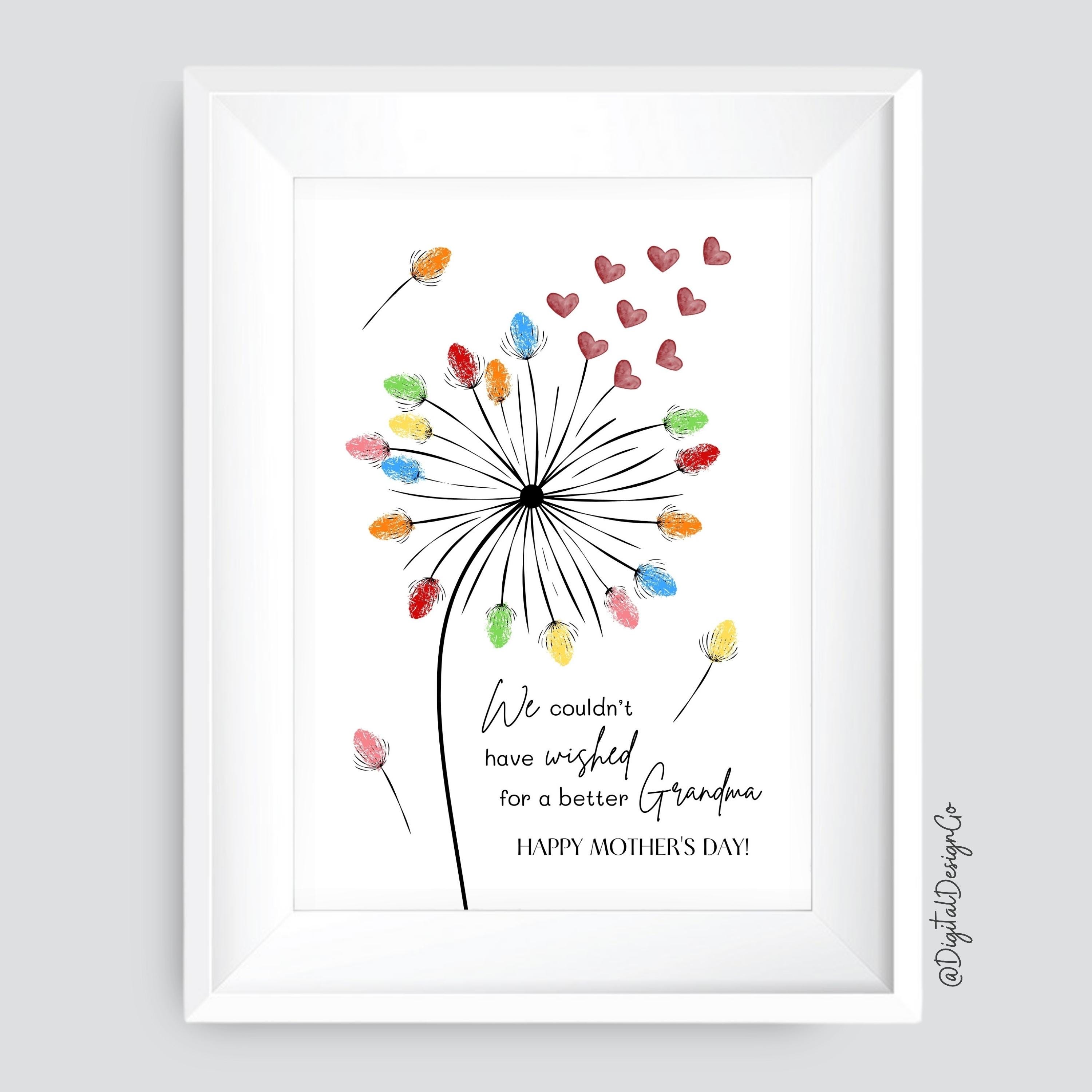 Dandelion Fingerprint Art, We Couldnt Wish for a Better Grandma