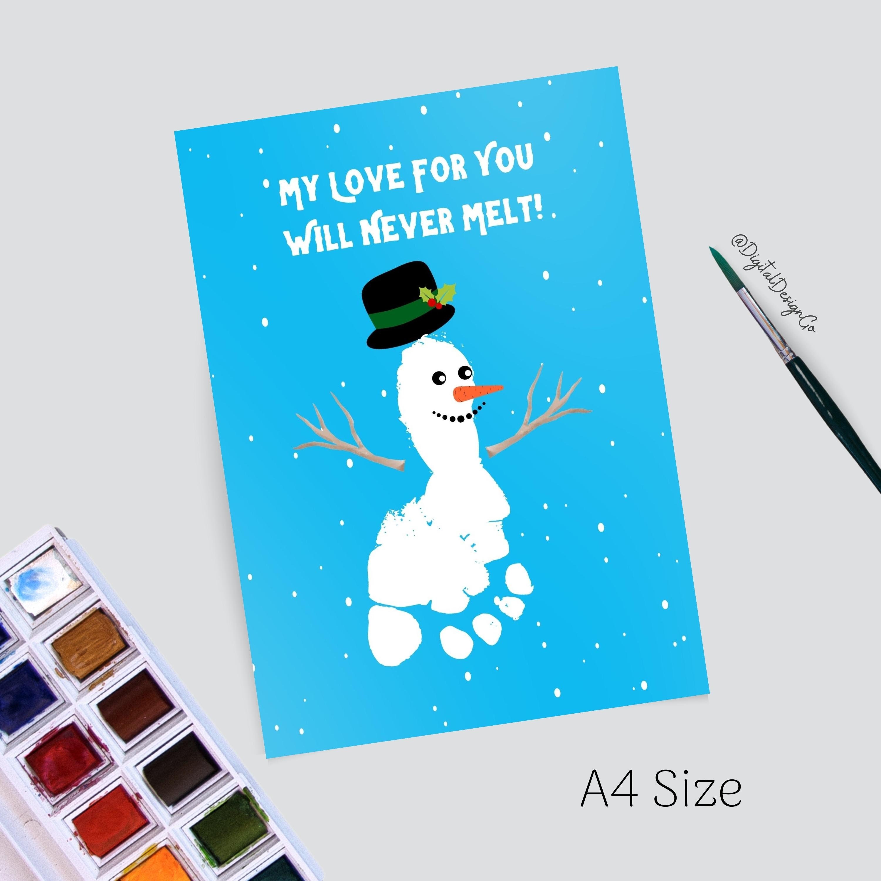 Snowman Footprint Art My Love for You Will Never Melt - Etsy